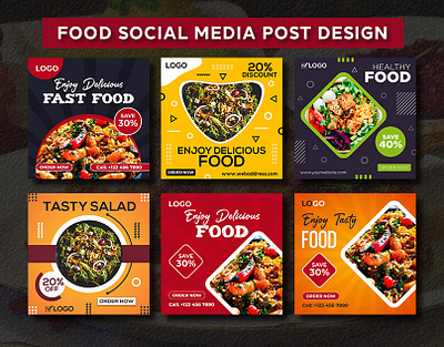 Food social media design banner template business creative design food food banner graphic design mordern restaurant food menu social media post design square flyer unique vector