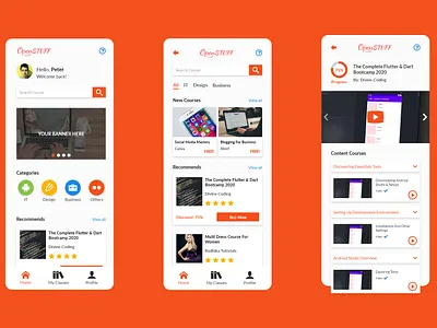 UI Mobile for Course App adobe xd course app indonesia indonesia designer indonesian minimal mobile mobile app design ui
