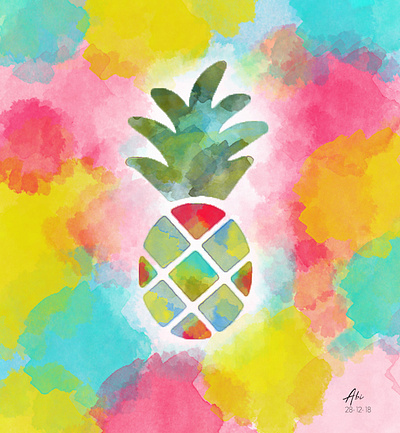 Junkanoo Pineapple graphic design illustration