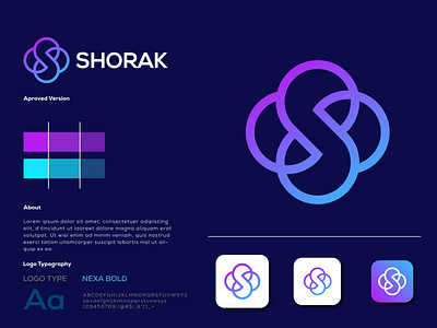 SHORAK Company Logo branding design flat graphic design icon illustrator letter letter s letter s logo letter size lettering lettermark logo logo design minimal real ui uiux ux vector