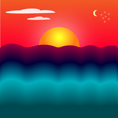 Sunset Dream illustration vector