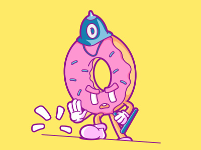 DO NUT do that! character cute doughnut funny illustration police vector