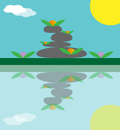 Tranquil Reflection illustration vector