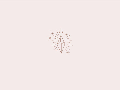 Minimal Crystal Illustration brand assets brand identity branding celestial celestial logo feminine illustration logo mark minimal