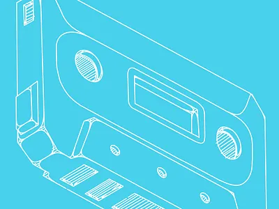 Cassette hand drawn illustraion line art vector