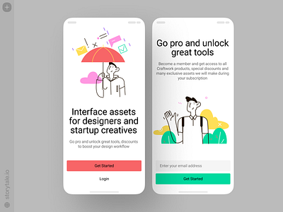 Easy Illustrations 🥰 app design bright characters colorful design easy illustration product storytale ui ux vector