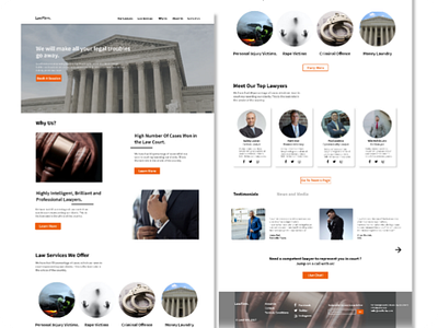 A Law Firm Landing Page Website law firm lawyers services ui website