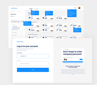 Login and overview page design ui uidesign web design