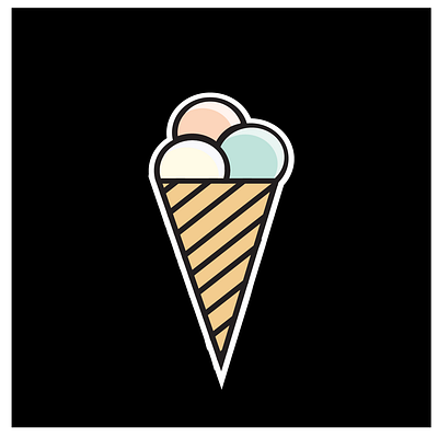 ice cream cone branding cute draw elegant flat design icecream icon icon design icons illustration logo poster simple sticker vector