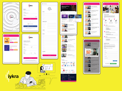 Education apps platform for technology "IYKRA" adobexd app design figma illustration ui ux web