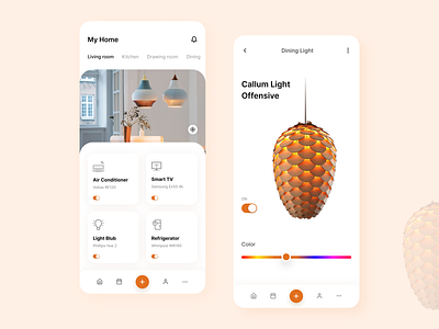 Smart Home App color controller home automation light minimal smart home smart light smartapp smarthome ui uiux ux