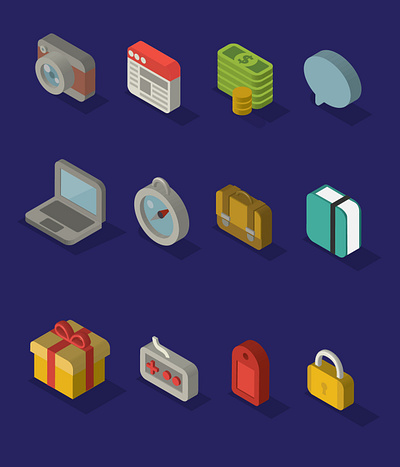Isometry icons icon illustration isometric icons isometric illustration isometry vector