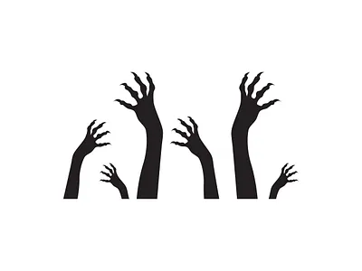 Zombie hands from underground. Halloween creepy concept dead halloween hands illustration illustrator minimal nails silhouette underground vector zombies