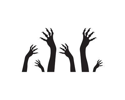 Zombie hands from underground. Halloween creepy concept dead halloween hands illustration illustrator minimal nails silhouette underground vector zombies