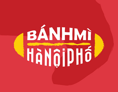 Bánh Mì Hà Nội Phố banhmi bread logo logo design red typeface vietnam vietnam bread yellow