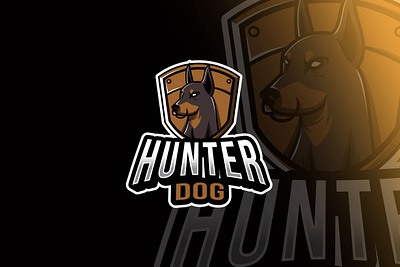 Hunter Dog Esport Logo Template game ui