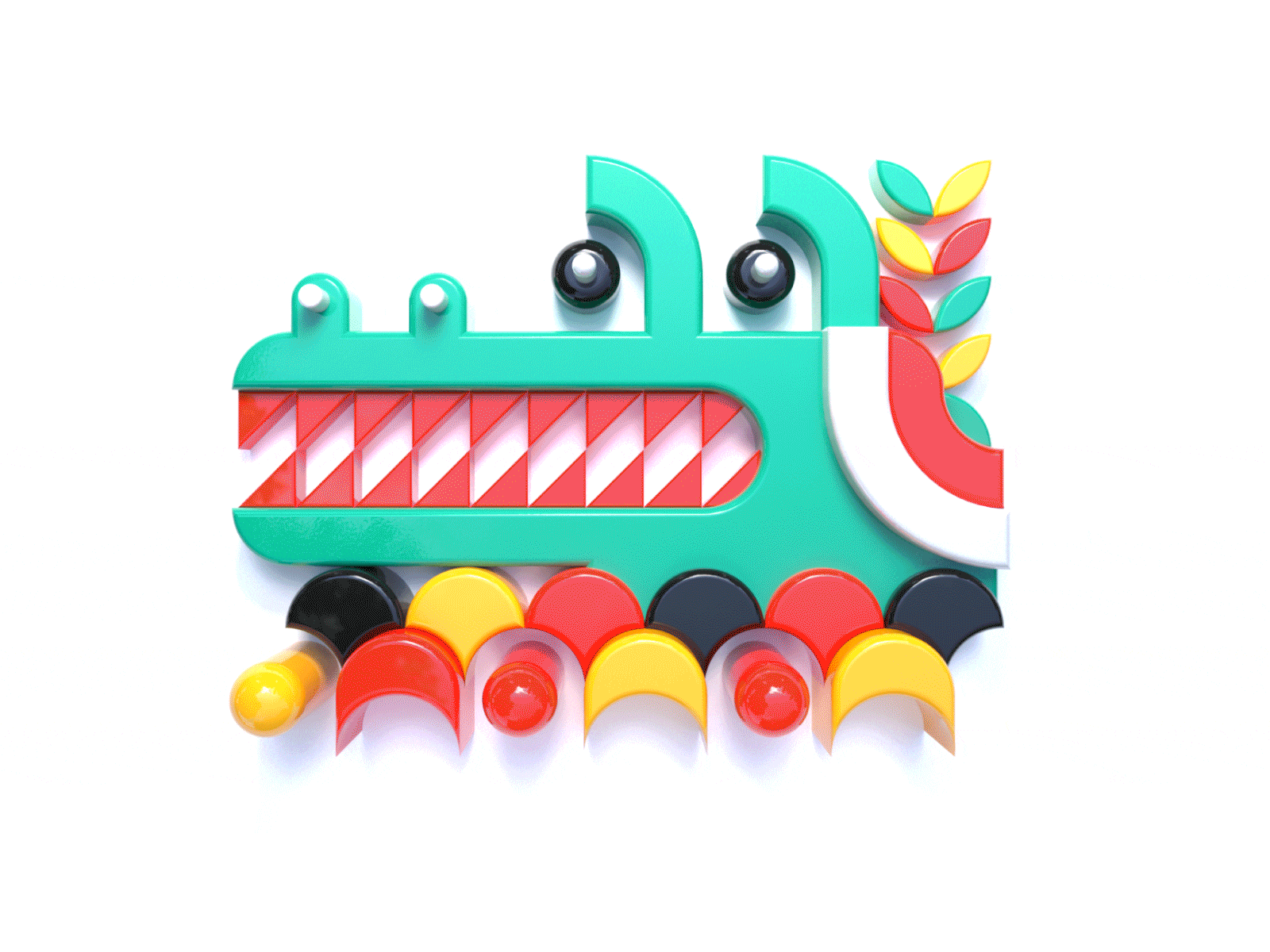 Alligator Illustration (design process) 2d 3d 3d art 3d illustration alligator art bright cinema 4d color creation design digital flat gif graphic design icon illustration process vector