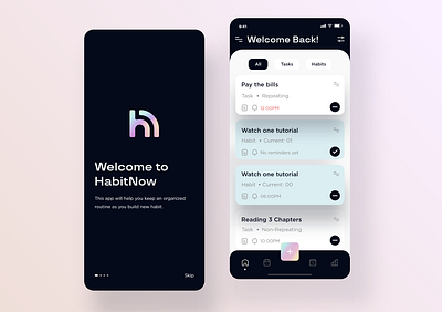 Habitnow App Redesign app design habit tracker ui uiuxdesign uiuxdesigner ux