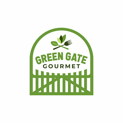 green gate gourmet app business design food gate green logo nature vector