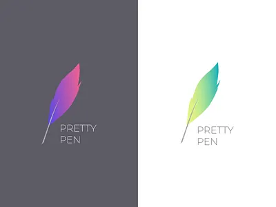 Vector logo of feather pen branding design feather flat illustration illustrator logo minimal pen pencil typography vector