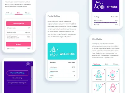 Hashtag Health design icon illustration ui ux vector