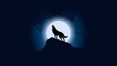 Wolf art design graphicdesign illustration illustrations illustrator night wolf