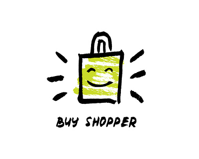 Buy shopper. Greenpeace eco concept bag brush buy shopper eco ecology greenpeace illustration illustrator minimal shopper vector