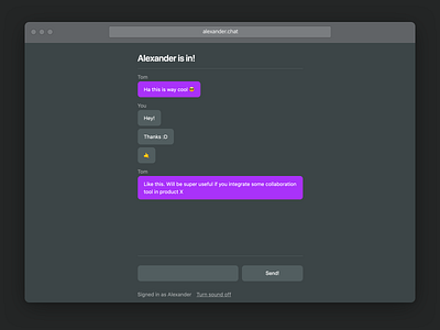 Alexander.chat Demo chat demo experiment