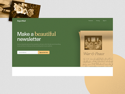 A newsletter app ui ui design ux uxdesign vintage