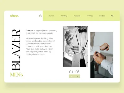 Men's shopping Website appui blazer shopping shopping app website design webui