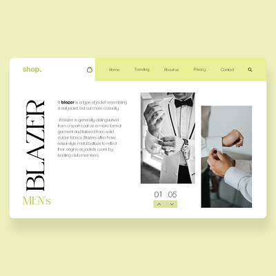 Men's shopping Website appui blazer shopping shopping app website design webui