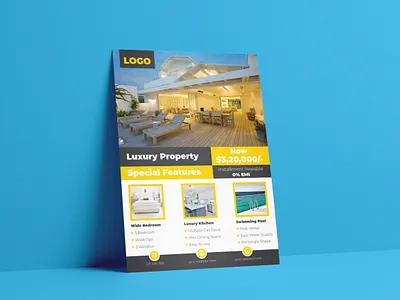 REAL ESTATE FLYER a4 flyer brand identity business flyer corporate flyer cover design marketing promotional real estate real estate flyer