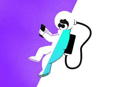 Cosmonaut 2d character cosmos illustration space spaceman texture vector