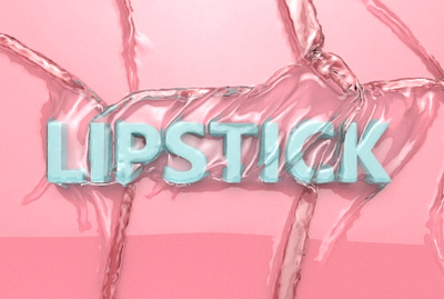 lipstick text 3d illustration design logo ui