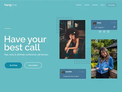 Hang Chat- the concept for collaboration app design figma landing page design landingpage ui ui ux