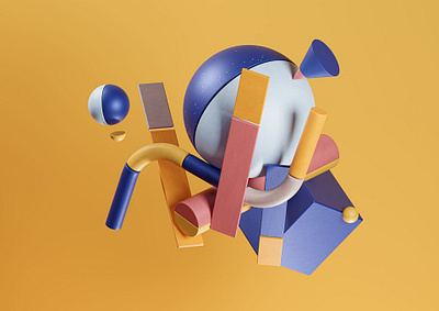 Iniens | Illustration website | Services 3d abstract background blender cgi color palette digital illustration geometry illustration marketing minimal trend