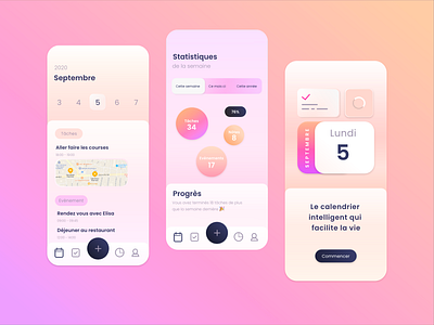 Application de calendrier apps branding design design app site ui uidesign uiux uxdesign