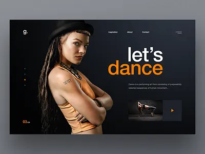 dancing website dance dancer dancing hero image slider ui uidesign ux web design website design