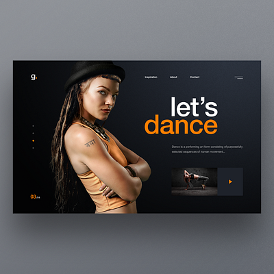 dancing website dance dancer dancing hero image slider ui uidesign ux web design website design