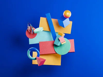 Iniens | Illustration website | Client 3d abstract background blender blendercycles color palette digital illustration geometric illustration minimal trend website