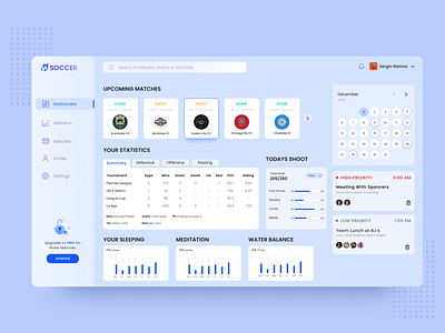 Aethelit dashboard aesthetics design dribbble football ui user experience uxui