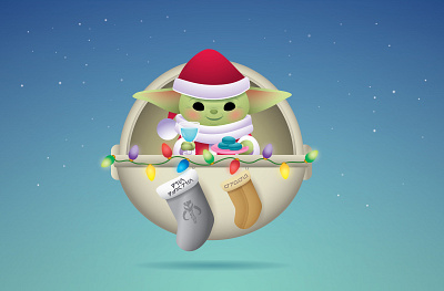 Blue Milk and Cookies adobe illustrator character design cute grogu illustration jerrod maruyama jmaruyama kawaii starwars vector