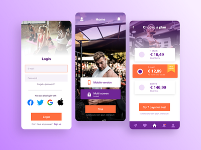 App uiux / fitness app / sport app app app design app logo app ui app uiux fitness fitness app fitness center fitness club fitness logo fitness tracker sketch uiux uiux design