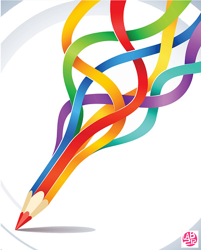Concept Art Colored Pencil Trail LAB212 2014 banners blue colorful concept art design dribbble green illustration logo design orange logo pencil purple rainbow red redbubble vector