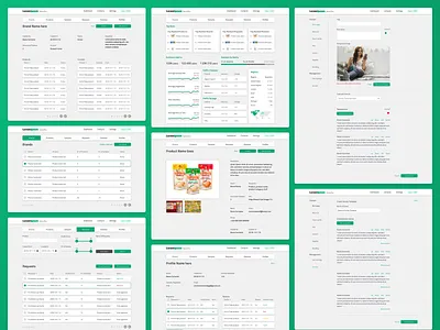 CMS UI backoffice cms design green product retail software design ui ux