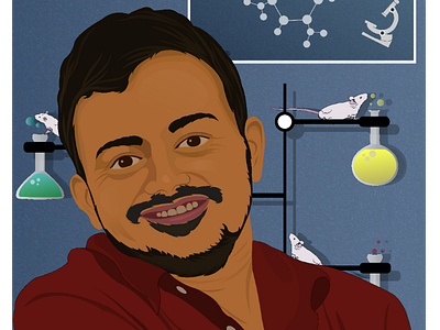 Digital Portrait Illustration adobeillustrator artwork background design digitalart digitalartist digitalillustration digitalportrait experiment illustration laboratory portraitillustration science vector