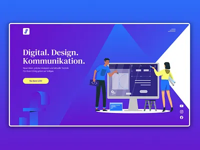 Design Agency Intro Section - v1 advertising agency design agency digital agency gradient illustration intro intro section uiux ux webdesign website