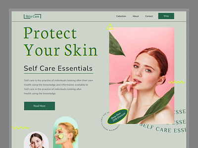 Skincare Shop Website beauty girl beauty green header homepage landing page minimal product product design shop sifat hasan skin skin care skincare store ui user interface website