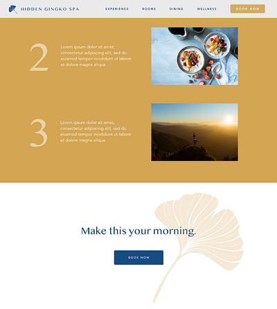 Hidden Gingko Spa - 5 avenir bali branding calm gold health peaceful retreat spa ui ui ux ui design uidesign uiux web web design webdesign website