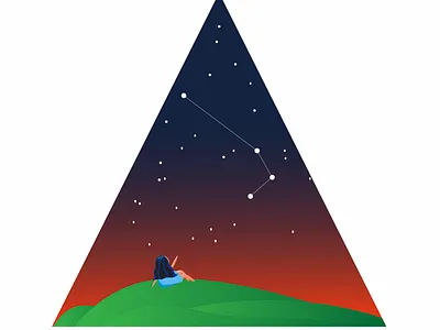 Nowhere to go but everywhere branding design illustration illustrator nightsky stargazing stars ui ux vector